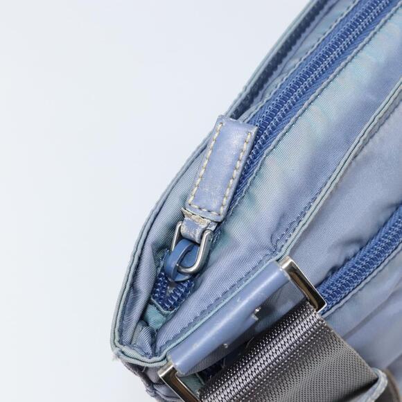PRADA Shoulder Bag Nylon Light Blue Silver Auth ar13778